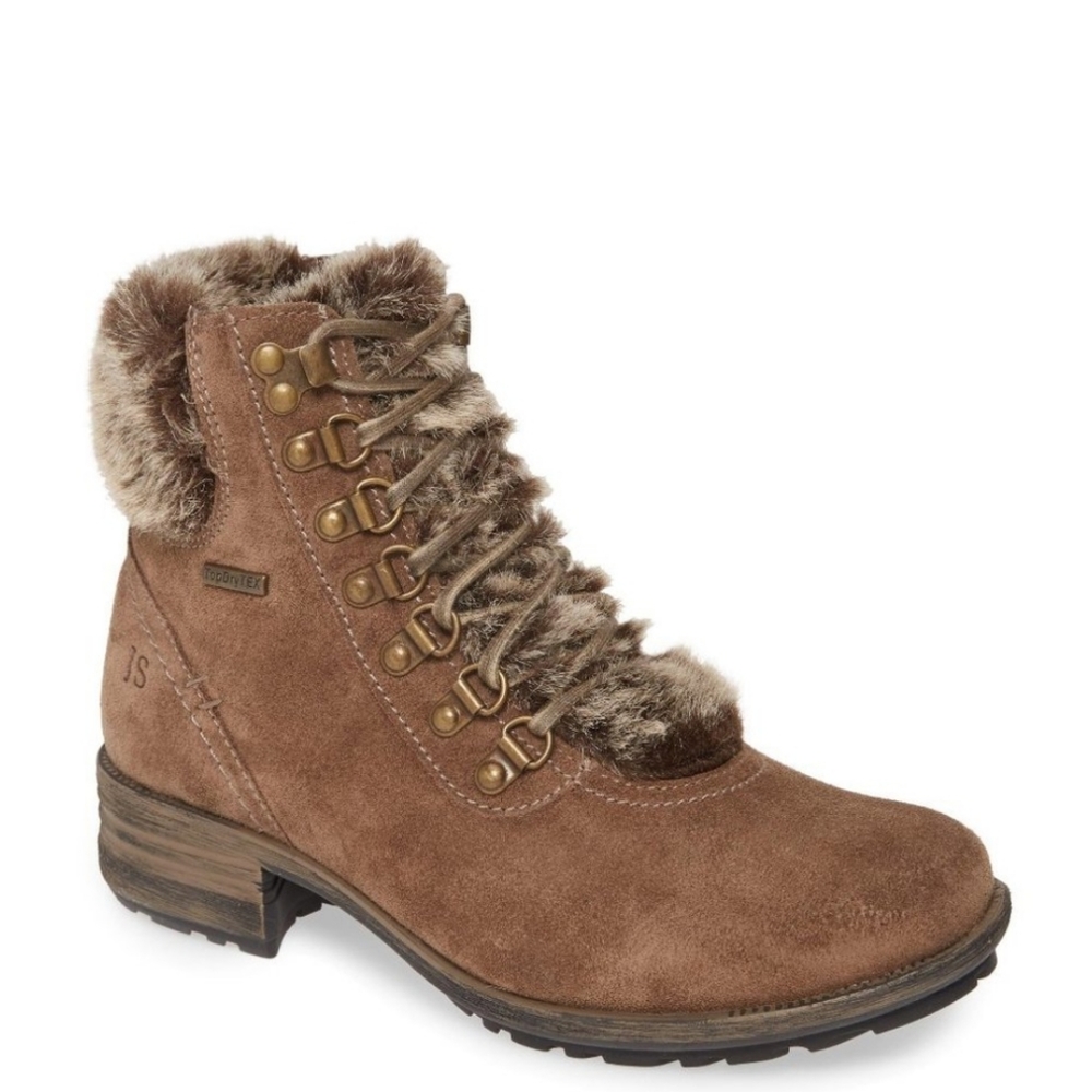 New Josef Seibel Sandra 67 Fuzzy Lace up Boots